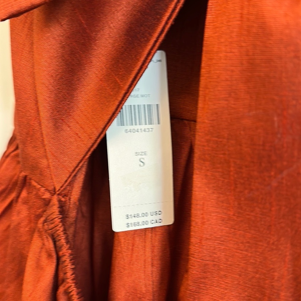 NWT $148 Savin + Babi Red Flouncy Colorblock Bow Blouse top women size Small - Picture 9 of 9